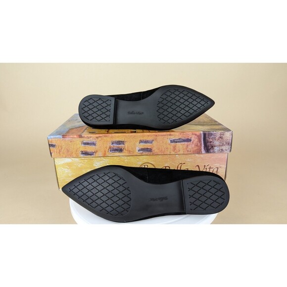 Bella Vita Vivien Ballet Flats Womens 5.5 M Black Suede Pointed Toe Shoes NWB - Picture 7 of 11